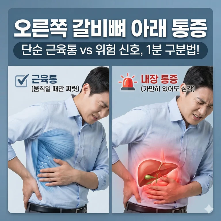 오른쪽 갈비뼈 아래 통증