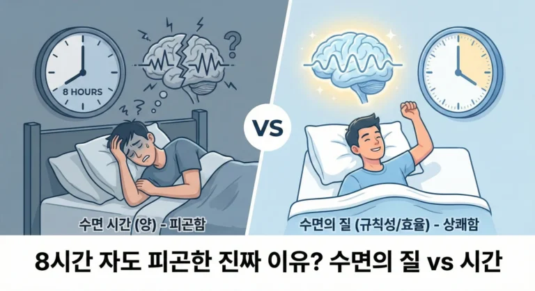 수면의 질 vs 수면 시간: 8시간 자도 피곤한 진짜 이유 (해결책)