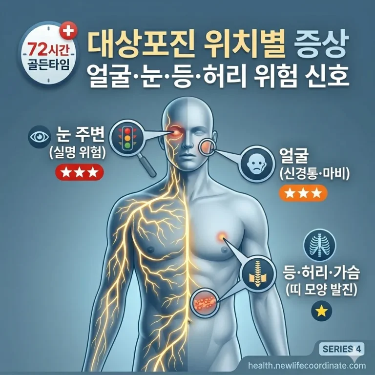 대상포진 위치별 증상 총정리, 눈·얼굴에 생기면 즉시 응급실로!