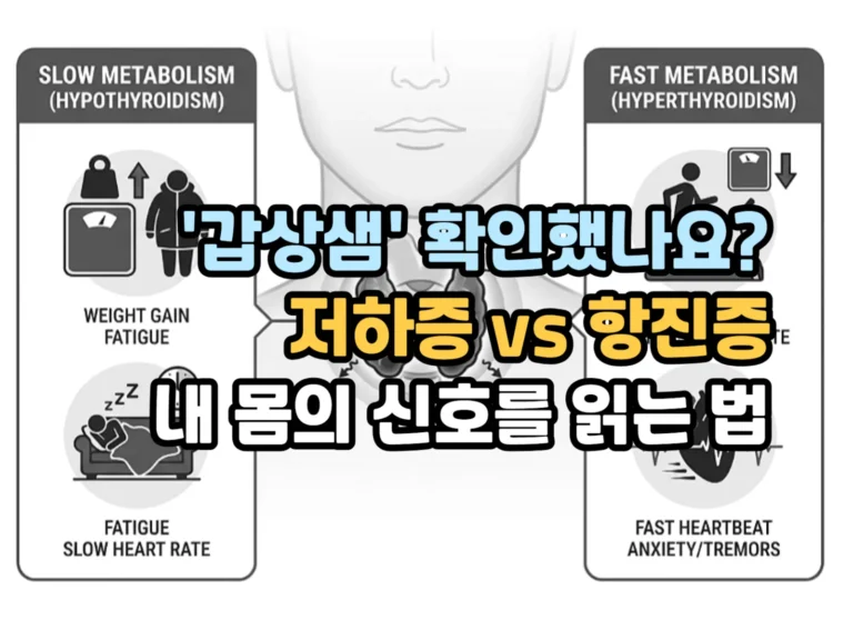 갑상샘 기능 이상 완벽 정리: 저하증과 항진증 증상 비교