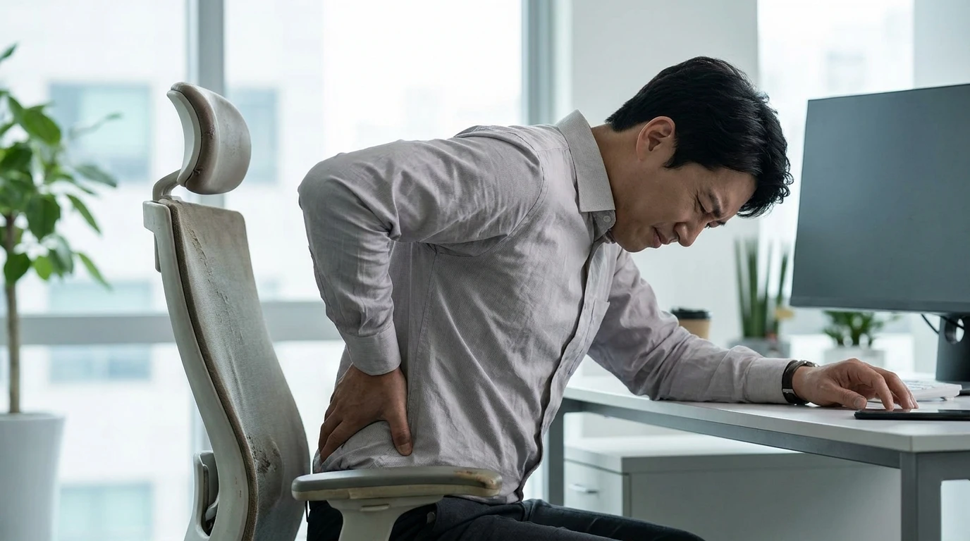 허리 통증 악화 자세