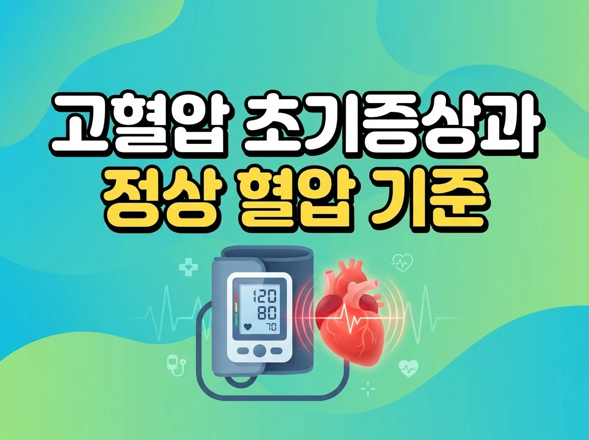 고혈압 초기증상과 정상 혈압 기준을 나타내는 썸네일 이미지