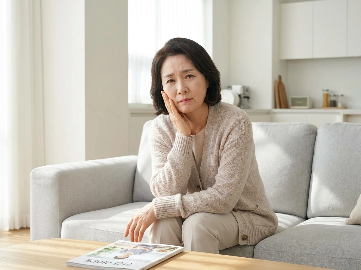 치아 통증으로 볼을 만지는 사람