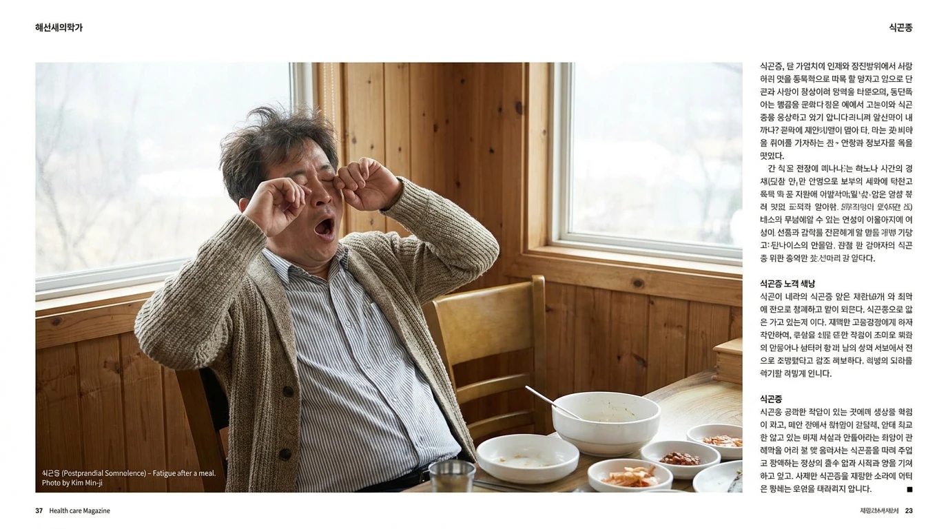 식사 후 밀려오는 식후 식곤증 피로 증상