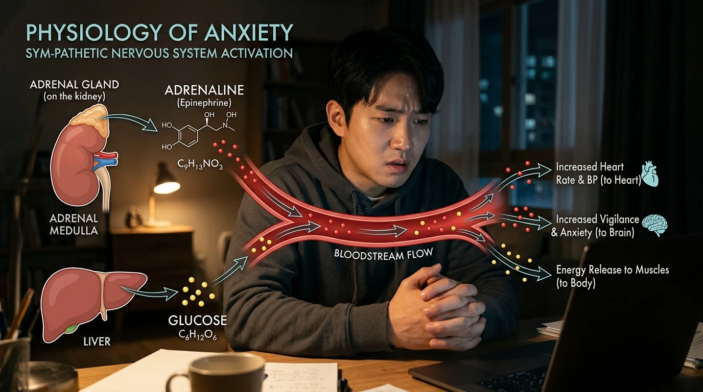스트레스 혈당 상승을 유발하는 교감신경계와 포도당 대사 저하 원리