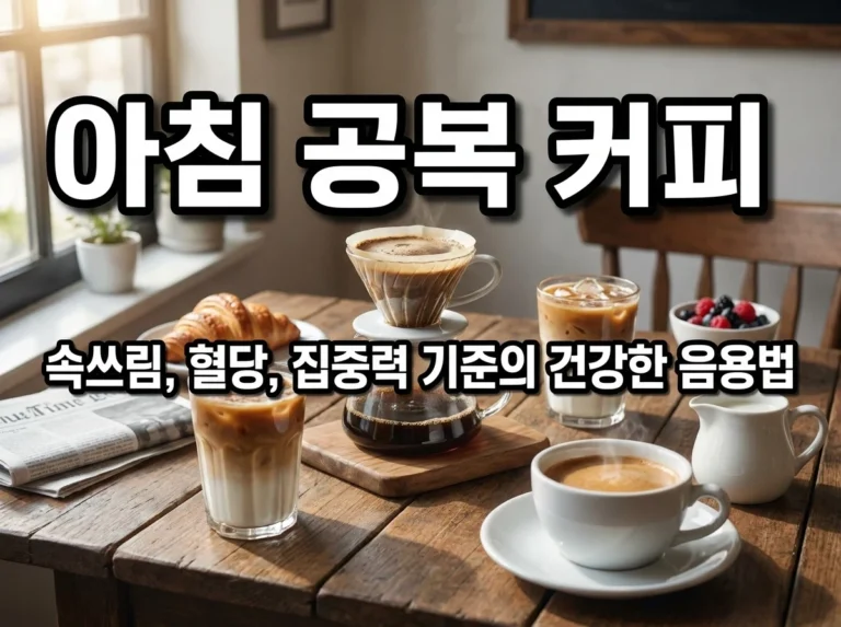 아침 공복 커피 괜찮을까? 속쓰림, 혈당, 집중력 기준으로 정리