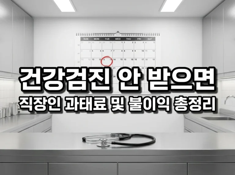 건강검진 안 받으면 불이익 있나요? 직장인 과태료, 미수검자, 연기 방법 정리