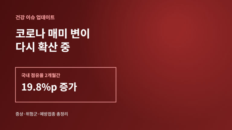 코로나 매미 변이 확산, 증상과 위험군 예방접종 총정리