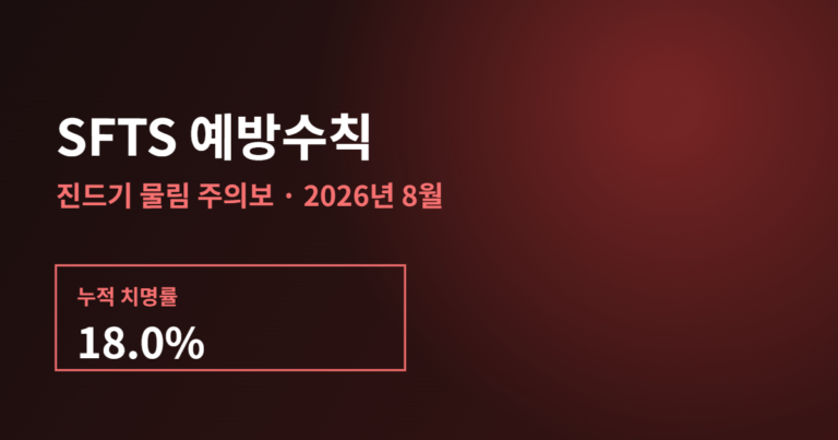 SFTS 예방수칙과 진드기 물림 주의보 안내 배너